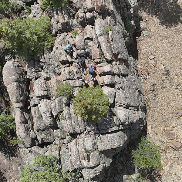 repelling at du mountain campus
