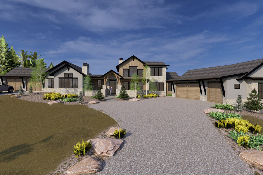 rendering of ranch style home on shoshana ranch