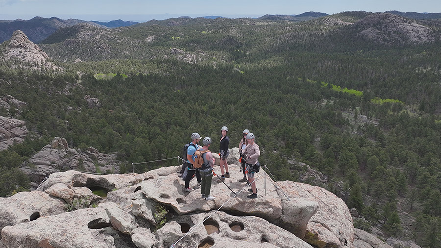 rock climbing at via ferrata