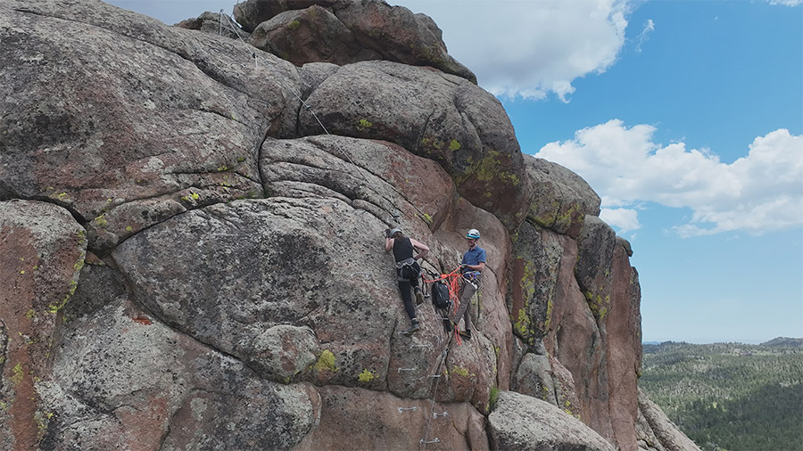 rock climbing at via ferrata