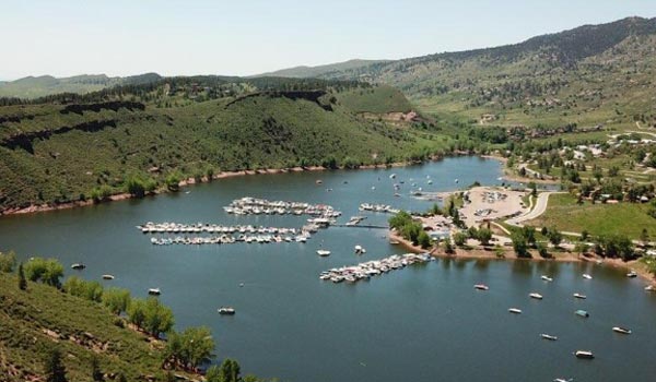 Horsetooth Reservoir Marina aerial view